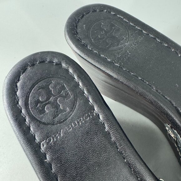 Tory Burch Black Patent Leather Wedges, Size 5 - Picture 12 of 13